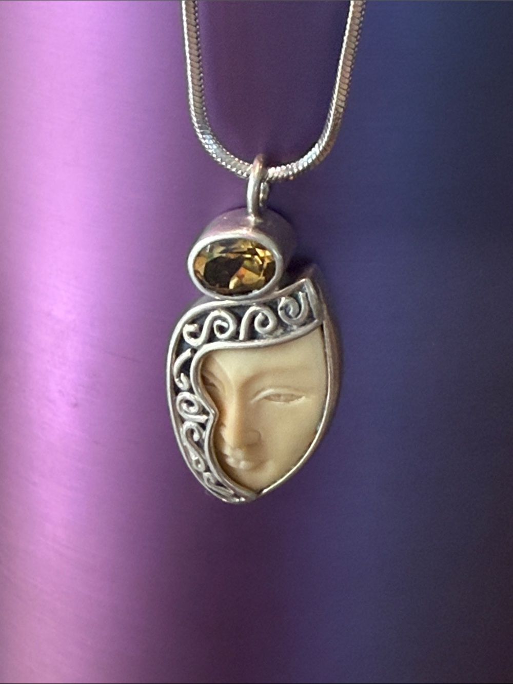 Beautiful Lady in Silver with citrine stone